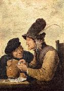 David Teniers the Younger Two Drunkards painting